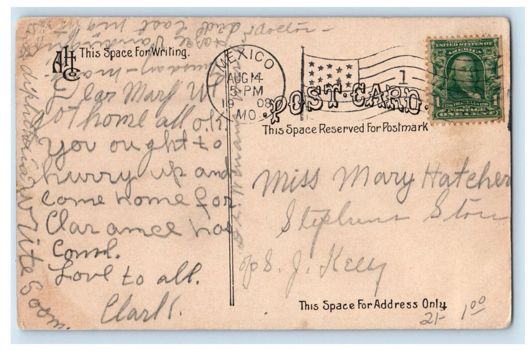1908 Women Masked in Greetings from Letters Posted Antique Postcard
