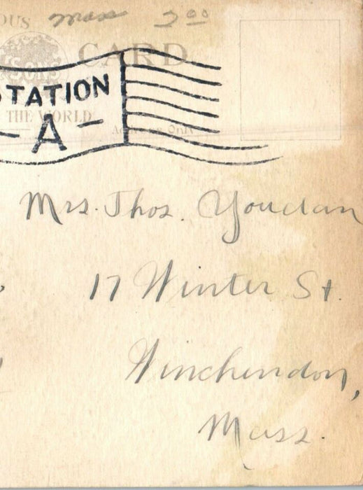 1910 Mission Church, Roxbury, Massachusetts MA Antique Cancel Posted Postcard
