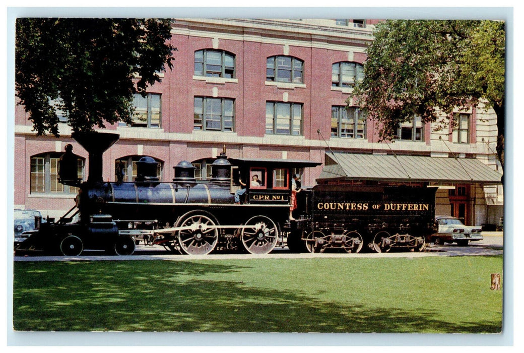 c1970 Countess of Dufferin Locomotive Train CPR Station Winnipeg Canada Postcard