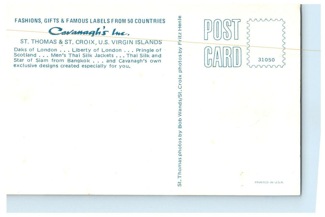 c1950 Cavanagh's Inc. Shop Store Main Street Virgin Islands Advertising Postcard