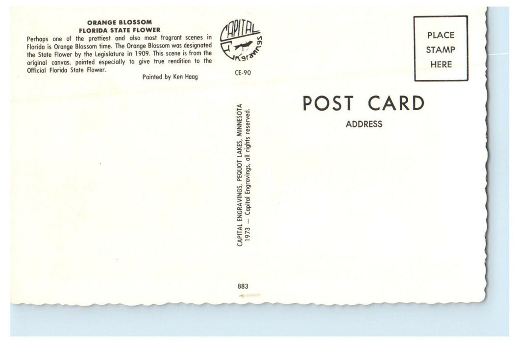 c1960 Girl In Bikini, Sailboat, Orange Blossom Florida State Flower Postcard