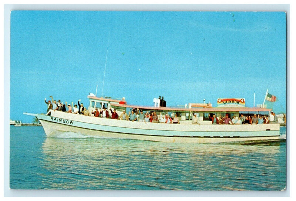 Rainbow Party Boat Clearwater Beach Florida FL, Deep Sea Fishing Boat Postcard