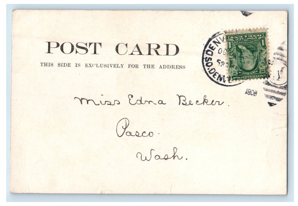 1908 Long's Peak from Estes Park Colorado CO Posted Stauter Bros. Postcard