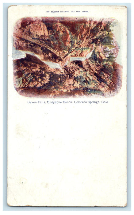 c1905 Seven Falls Cheyenne Canon CT Art Souvenir Syndicate Box Postcard