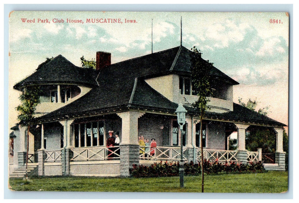 c1910 Weed Park Club House, Muscatine Iowa IA Unposted Antique Postcard