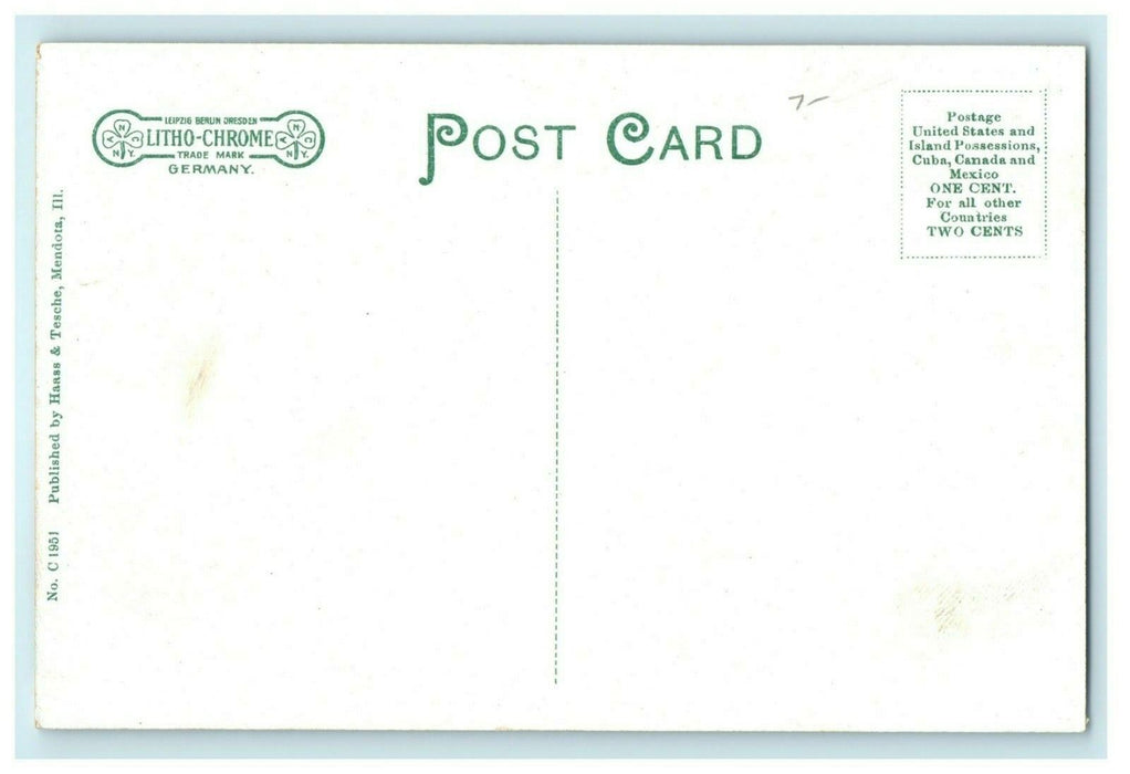 Presbyterian Church Mendota Illinois c1915 Vintage Antique Postcard
