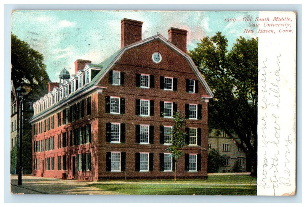 1906 Old South Middle Yale University New Haven Connecticut CT Antique Postcard