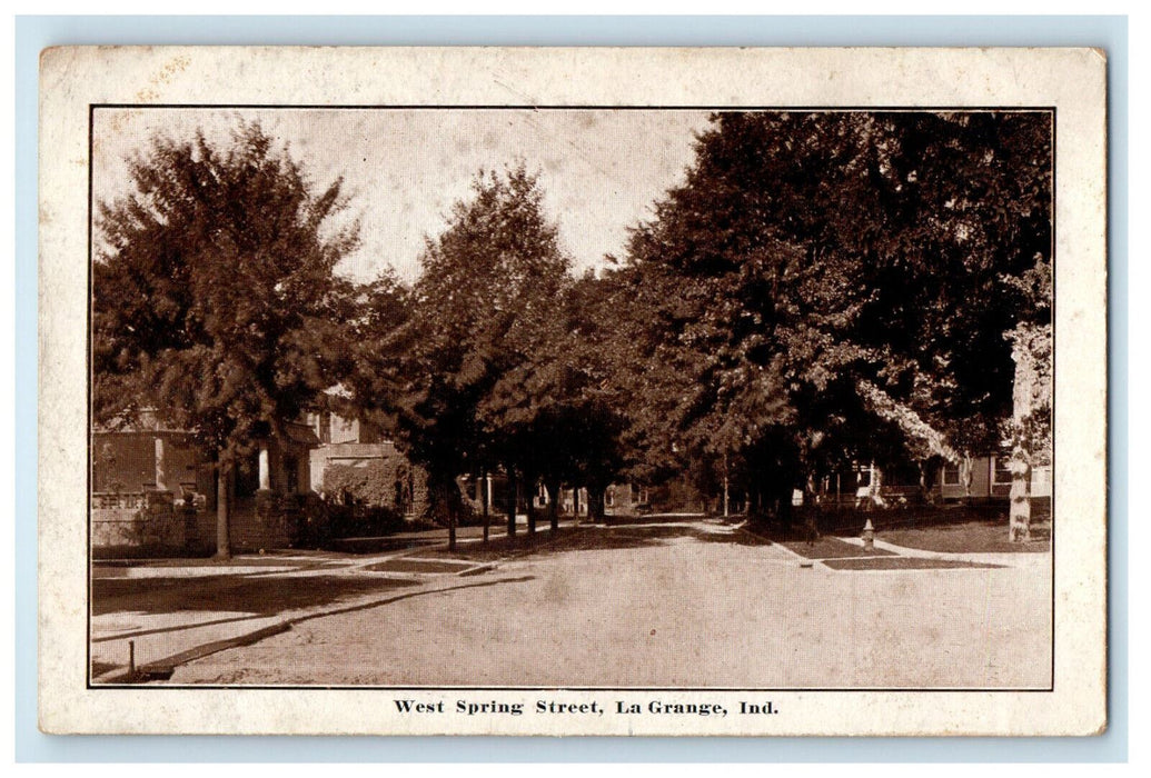 c1910 West Spring Street, La Grange Indiana IN Unposted Antique Postcard