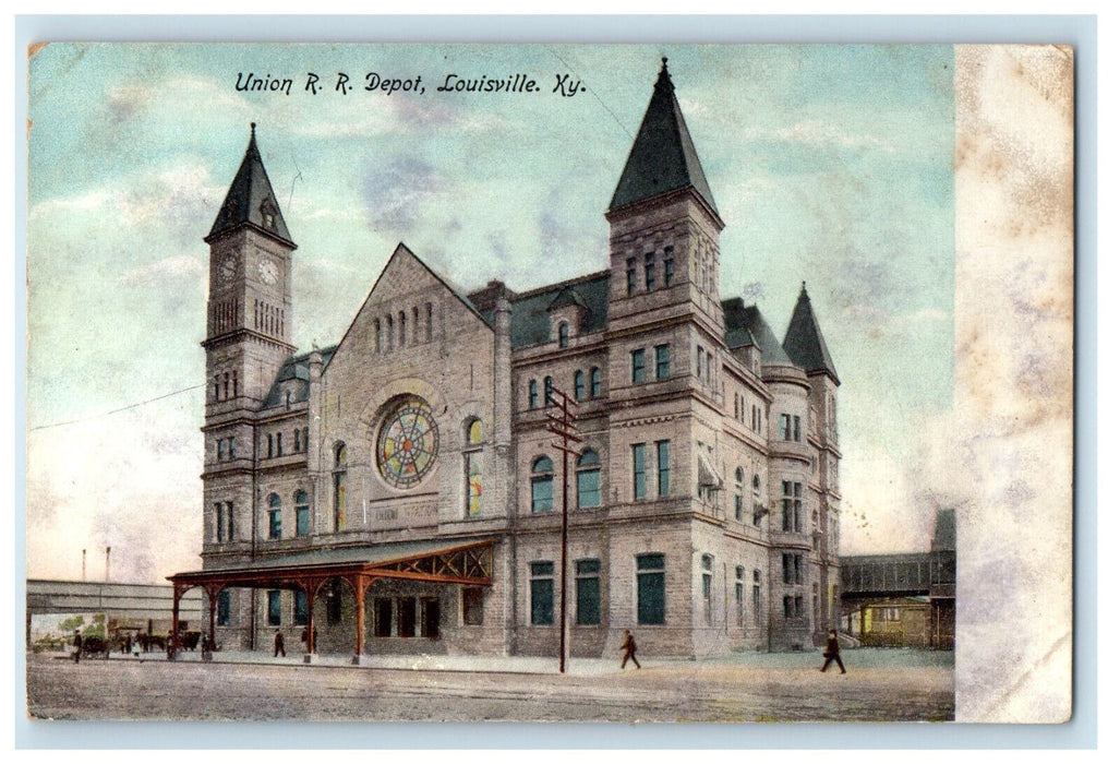 c1905 Union Railroad Depot, Louisville Kentucky KY Unposted Antique Postcard