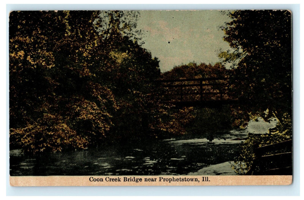 Coon Creek Bridge Near Prophetstown Illinois c1910 Vintage Antique Postcard
