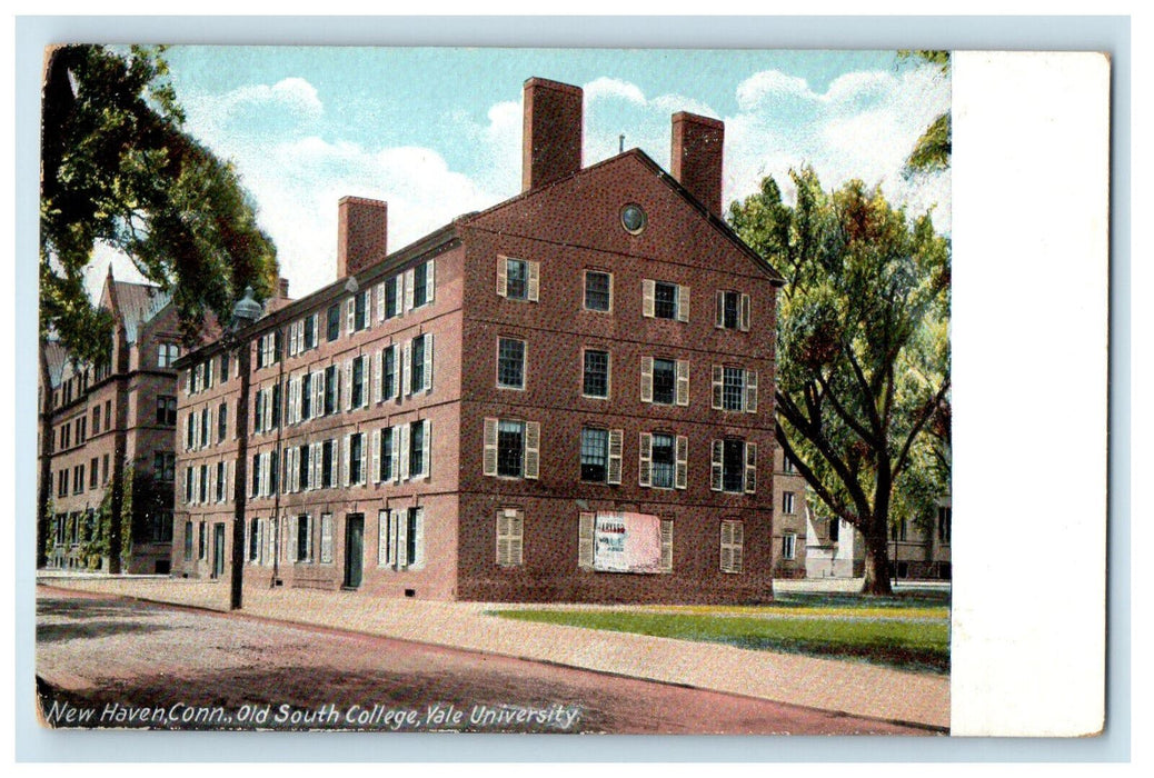 c1905 Old South College Yale University New Haven Connecticut CT Postcard