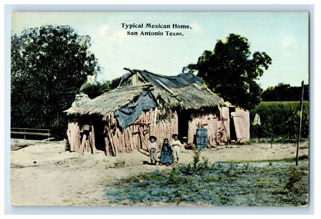 c1910 Typical Mexican Home San Antonio Texas TX Unposted Antique Postcard