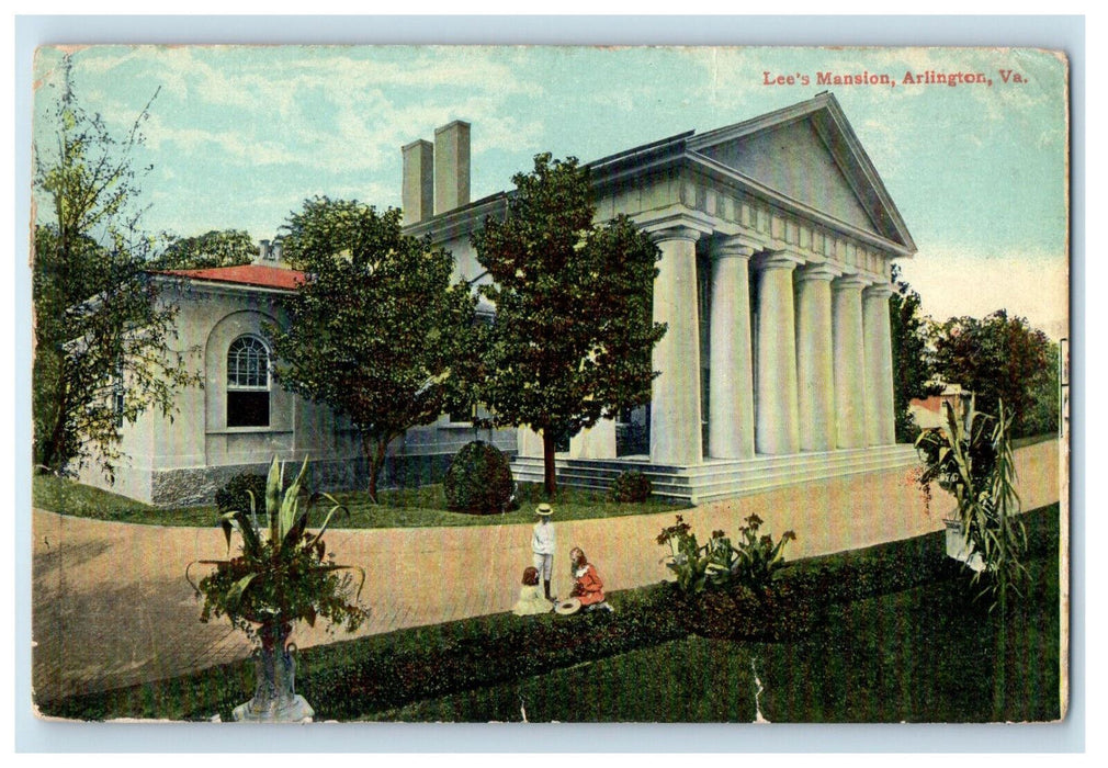 1913 Lee's Mansion Arlington Virginia VA Norfolk MA Washington News Co. Postcard