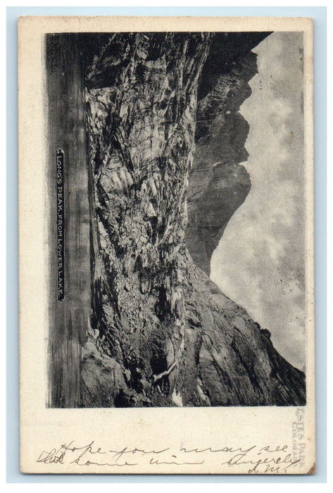 1906 View of Long's Peak from Lower Lake Estes Park Colorado CO Postcard