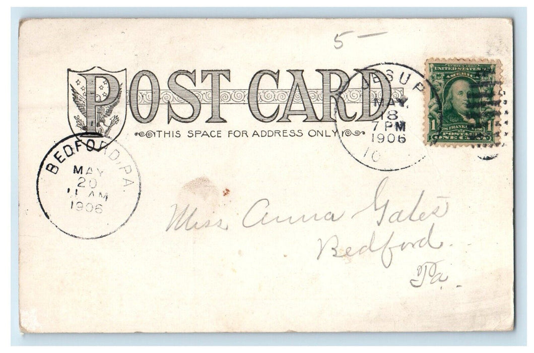 1906 Country Court House Waterloo Iowa IA, Bedford PA Posted Antique Postcard