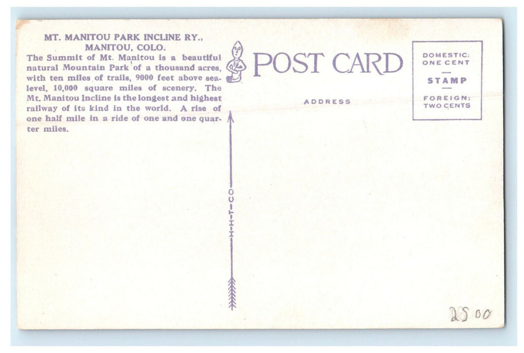 c1910s Halfway Point on Mt. Manitou Park, Manitou Colorado CO Antique Postcard
