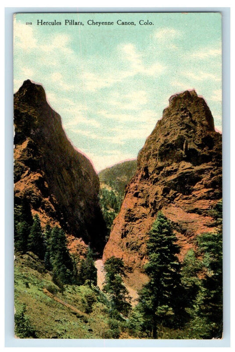 c1910's Hercules Pillars Cheyenne Canon Colorado CO Unposted Antique Postcard