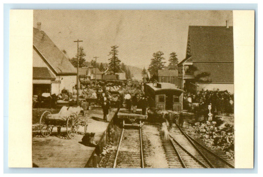 c1950 Master Photographers The Depot at Truckee, Bustling Scene Postcard