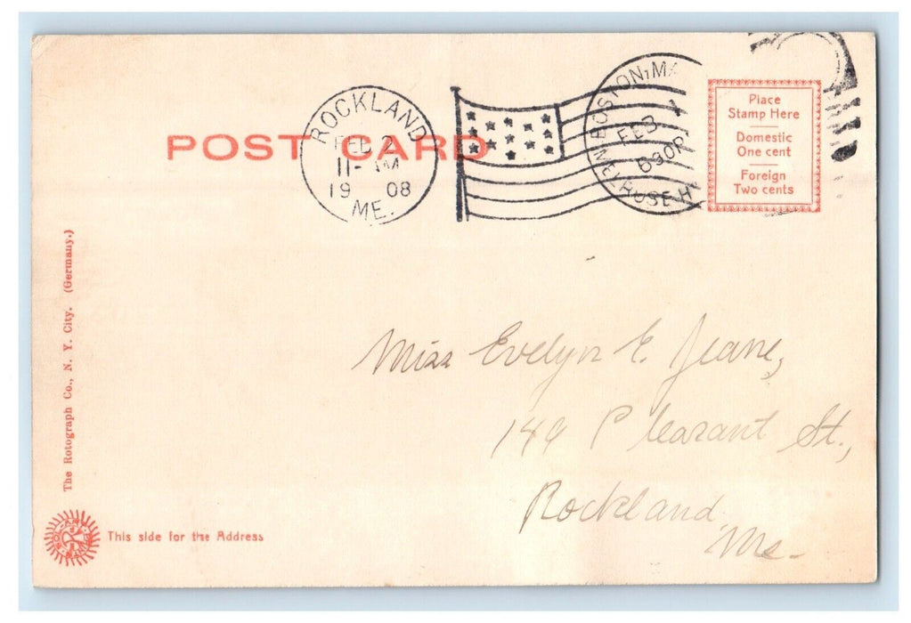 1908 Road To Spot Pond Melrose Massachusetts MA Rotograph Postcard