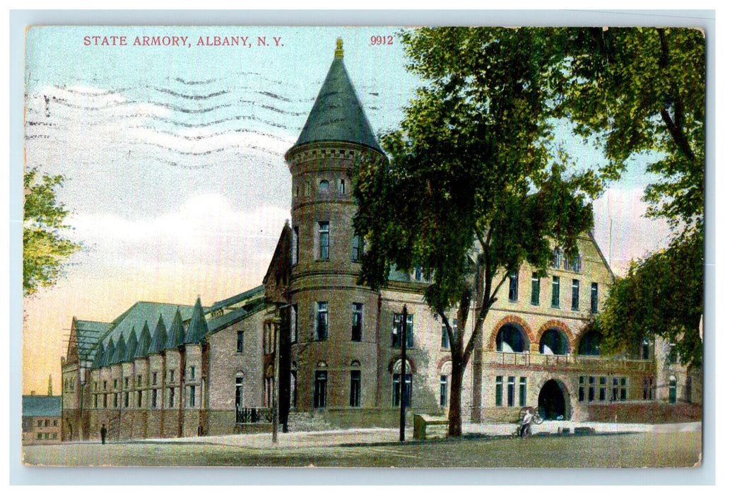 1909 State Armory, Albany New York NY Antique Posted AC Bosselman & Co. Postcard