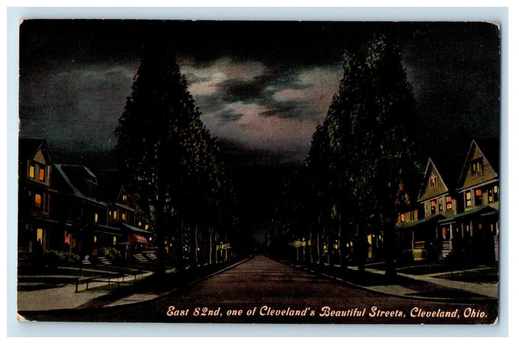 1914 East 82nd Cleveland's Beautiful Streets Cleveland Ohio OH Antique Postcard