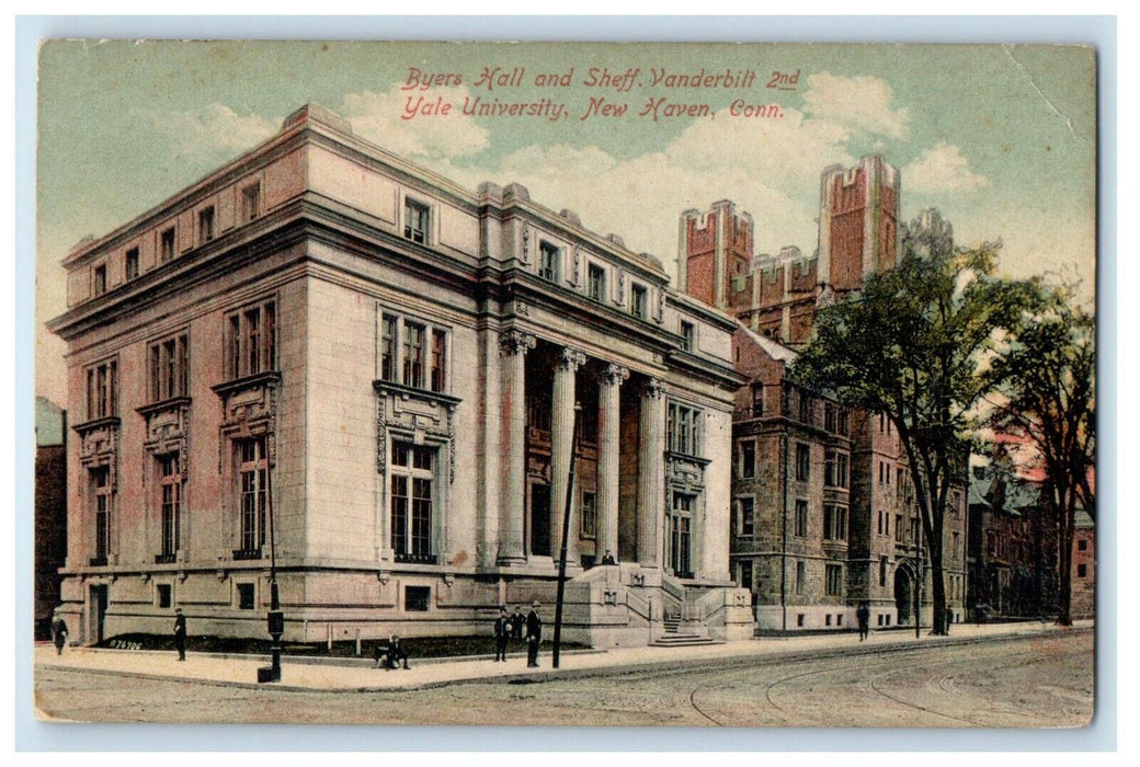c1910's Byers Hall Sheff Vanderbilt 2nd Yale University New Haven CT Postcard
