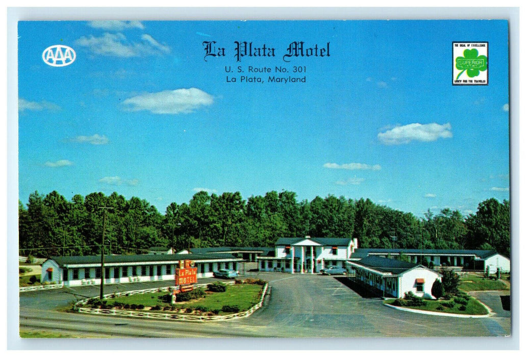 c1950 La Plata Motel, US Route No. 301 La Plata Maryland Unposted Postcard