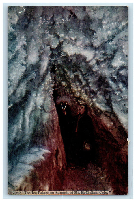 1913 The Ice Palace on Summit of Mt. McClellan Colorado CO Posted Postcard