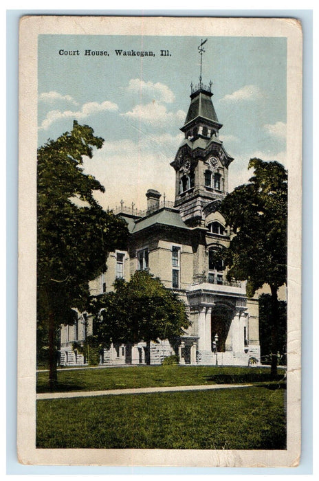 c1910's Court House Waukegan Illinois IL Unposted Antique Postcard