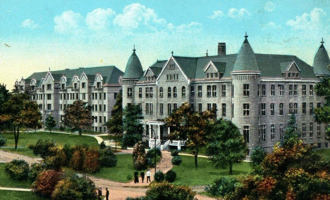 Notre Dame Indiana IN, Walsh Hall And Sorin Hall Notre Dame University Postcard