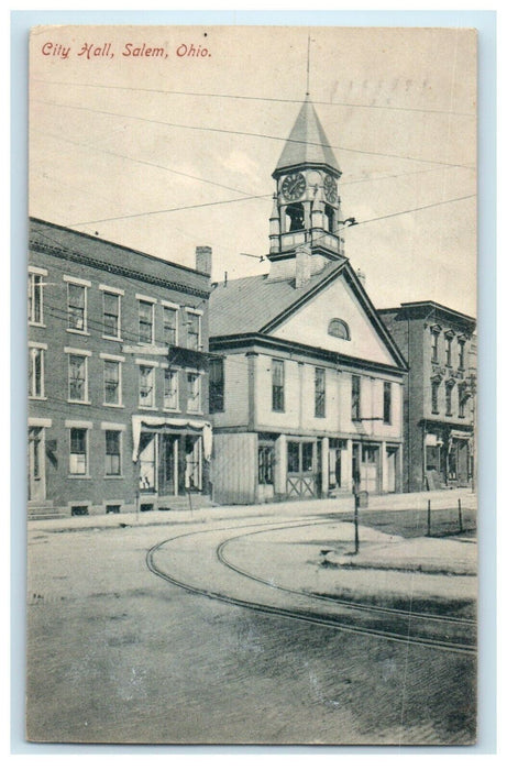 1908 The City Hall Building Salem Ohio OH Posted Antique Postcard