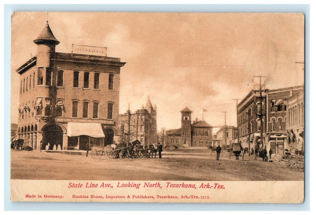 1908 State Line Avenue Looking North Texarkana Arkansas AR Postcard