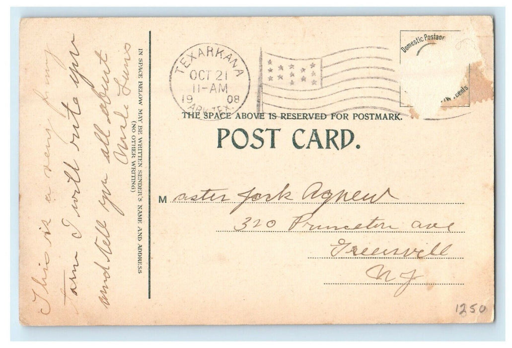 1908 State Line Avenue Looking North Texarkana Arkansas AR Postcard