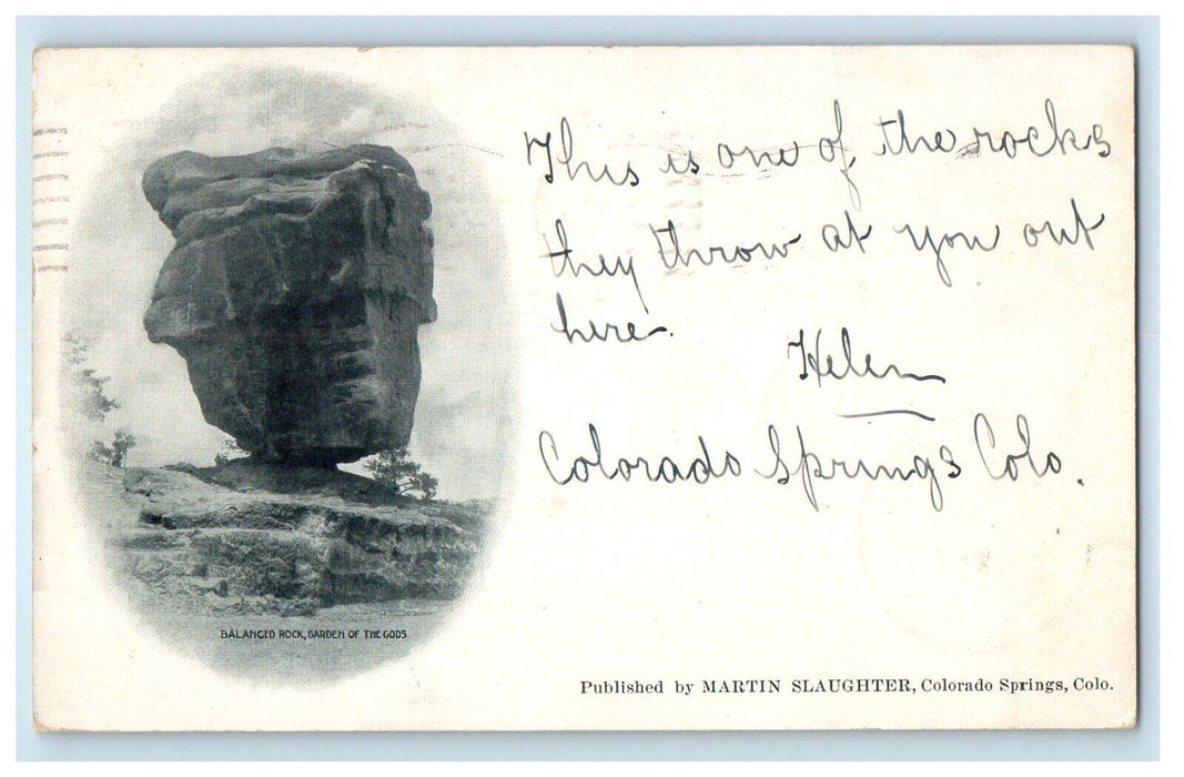 1904 Balanced Rock Garden Of The Gods Colorado Springs CO Antique Postcard