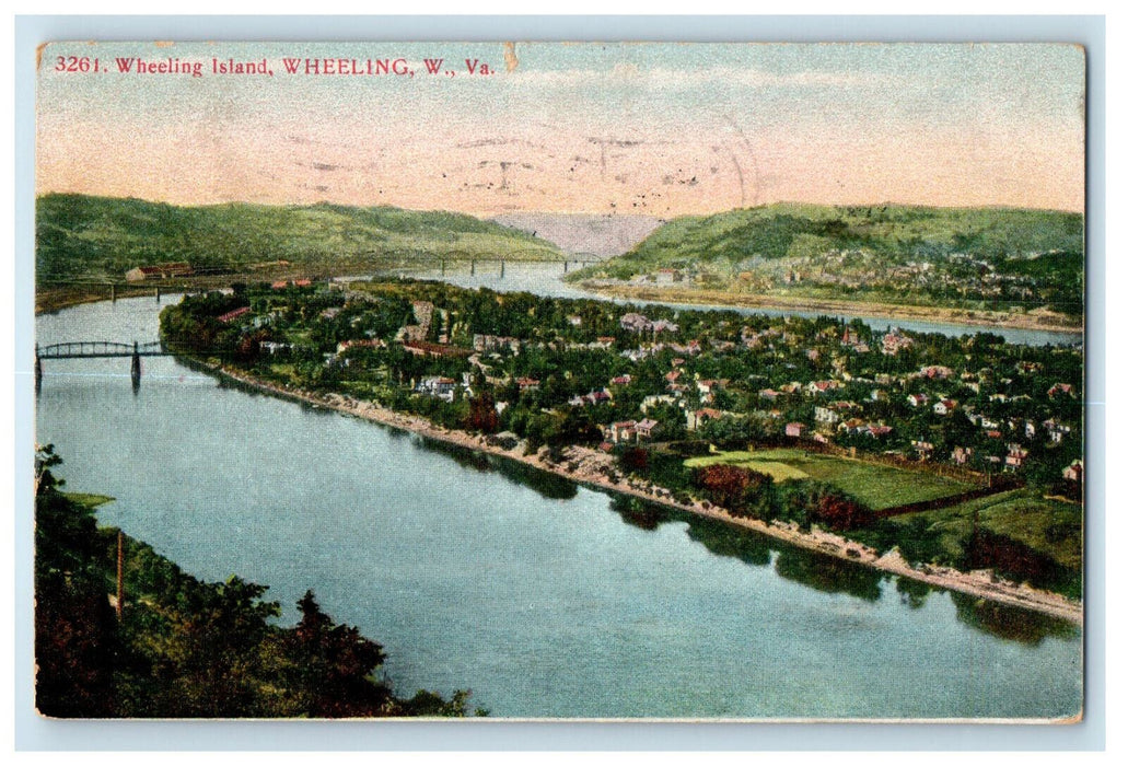 1907 Wheeling Island Wheeling West Virginia WV Posted Antique Postcard