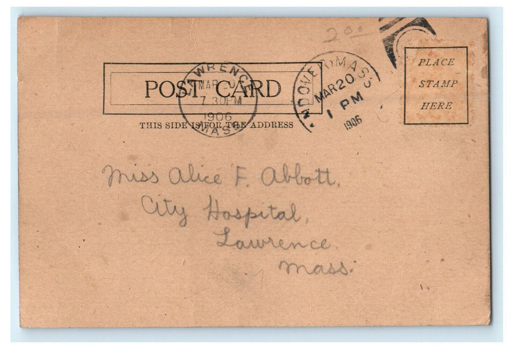 1906 View of Public Park, Andover, Massachusetts MA Posted Antique Postcard