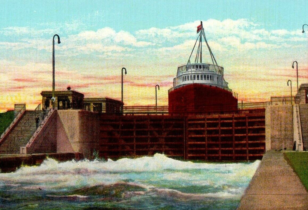 c1940's Steamer Farrell Flagship Of Pittsburgh S.S Co. Soo Michigan MI Postcard