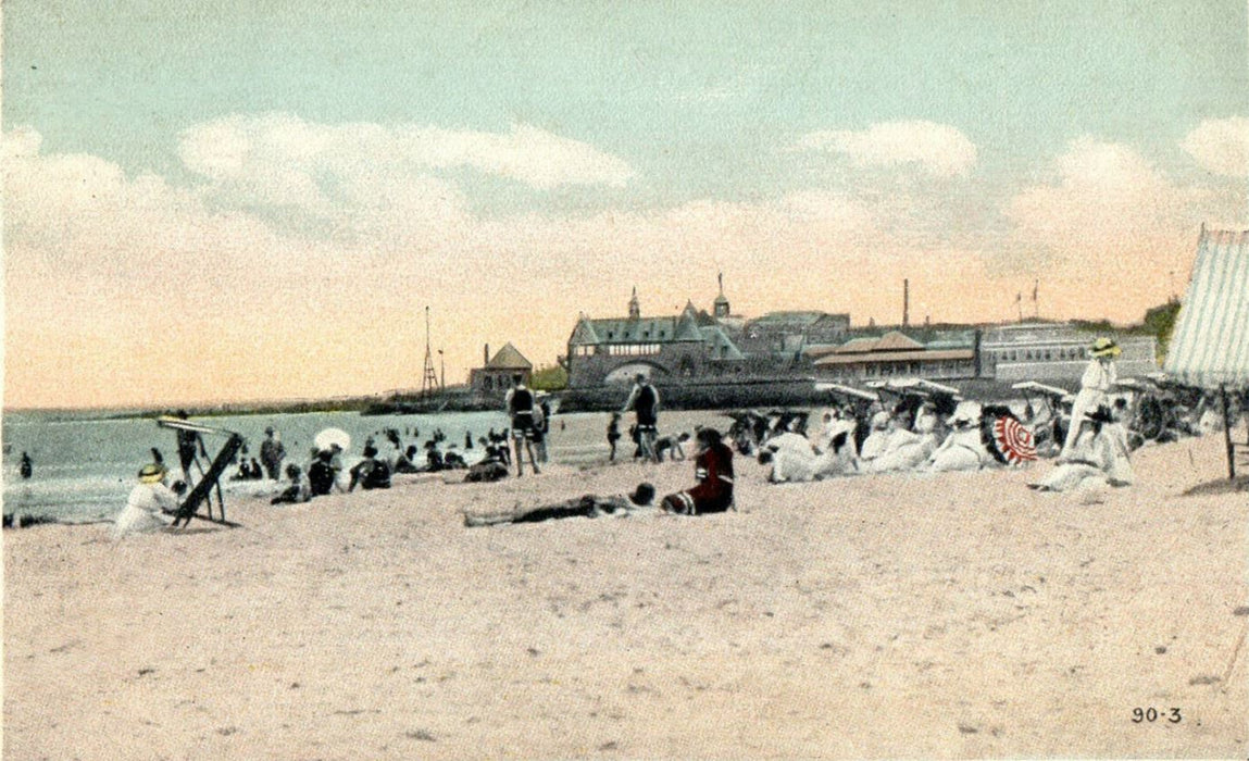 1916 Beach Looking South Narragansett Pier Rhode Island RI Posted Postcard