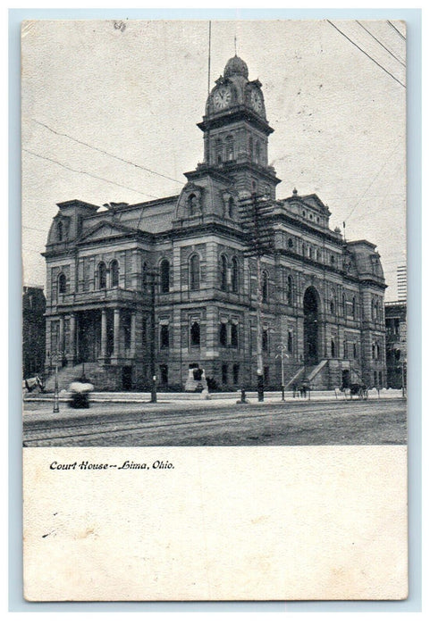 1907 Court House Building Lima Ohio OH Posted Antique Postcard