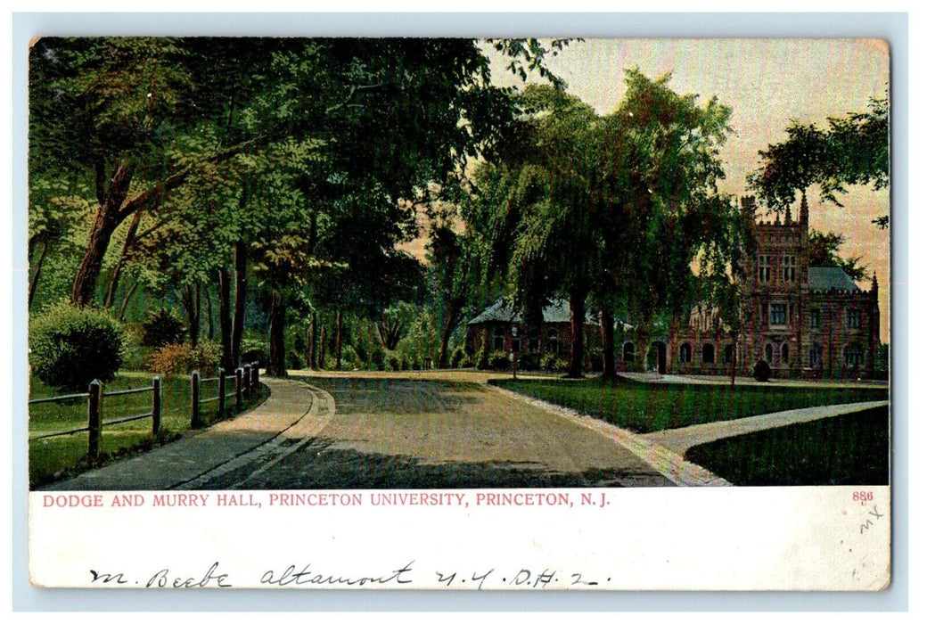 1906 Dodge And Murry Hall Princeton University New Jersey NJ Antique Postcard