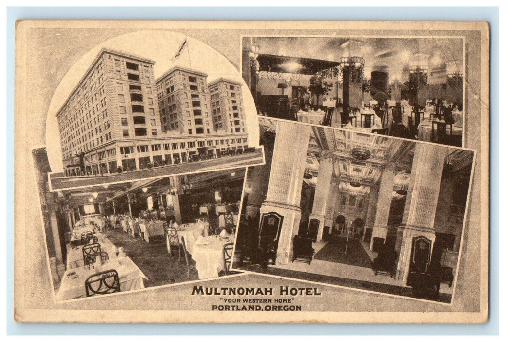 c1910's Multnomah Hotel Interior View Portland Oregon OR Antique Postcard