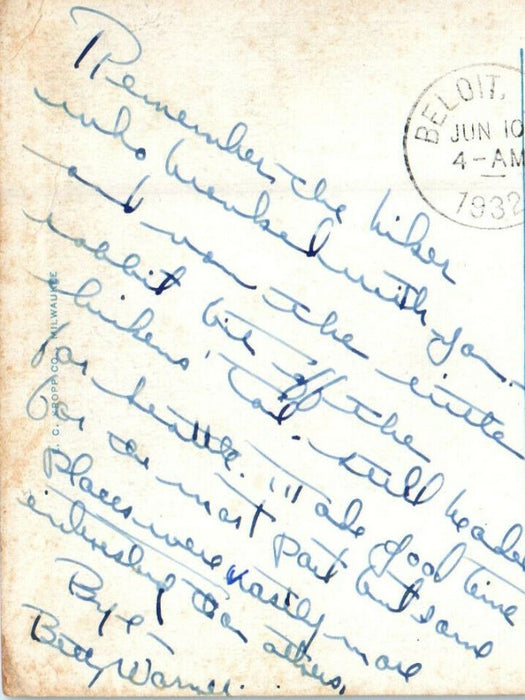 1932 College Campus, Beloit College, Beloit Wisconsin WI Posted Vintage Postcard