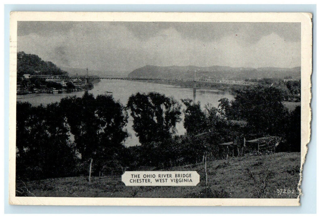 1949 The Ohio River Bridge Chester West Virginia WV Posted Vintage Postcard