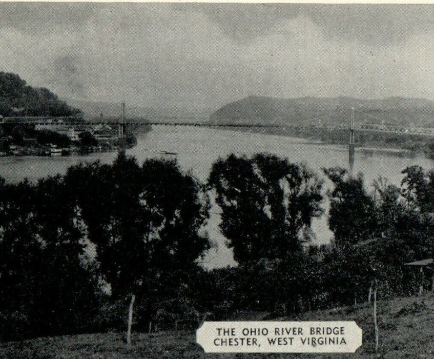 1949 The Ohio River Bridge Chester West Virginia WV Posted Vintage Postcard