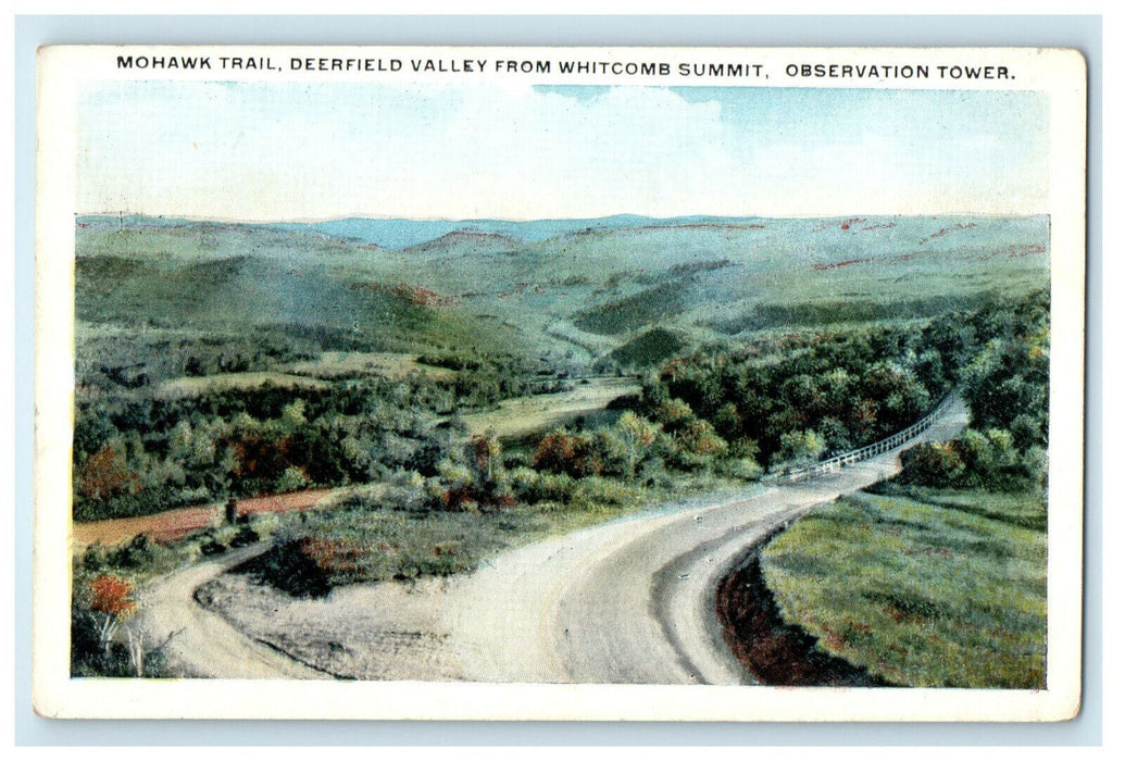 c1920s Mohawk Trail, Deerfield Valley from Whitcomb Summit, Unposted Postcard