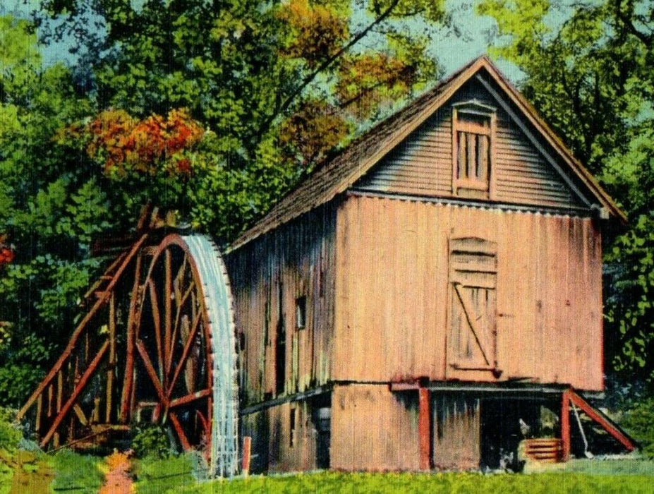 Greetings From Manning SC, Grist Mill With Old Fashioned Water Wheel Postcard