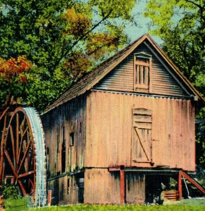Greetings From Manning SC, Grist Mill With Old Fashioned Water Wheel Postcard