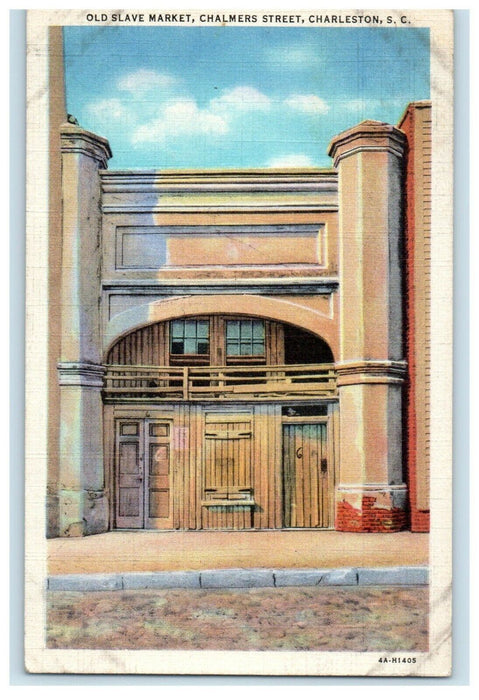 1938 Old Slave Market Chalmers Street Charleston South Carolina SC Postcard