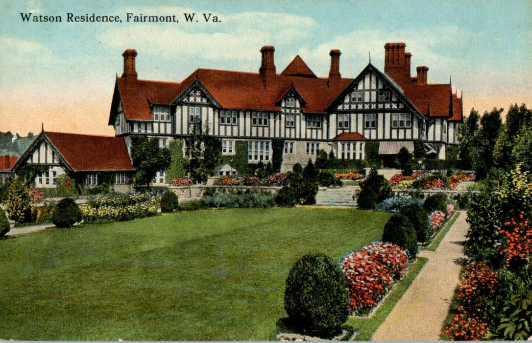 c1910s Watson Residence, Fairmont, West Virginia WV Posted Antique Postcard