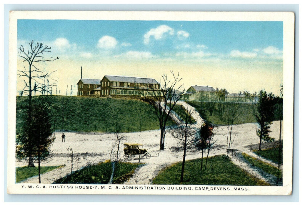 c1920s Y.W.C.A Hostess House YMCA Building Camp Devens Massachusetts MA Postcard